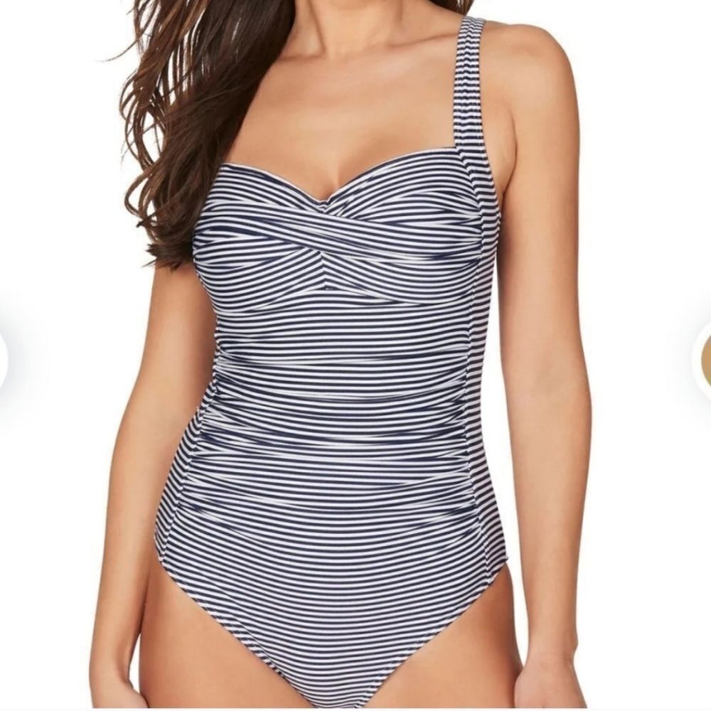 Nip Tuck Women's Navy Sorrento tummy control  one piece Swimwear Size 4